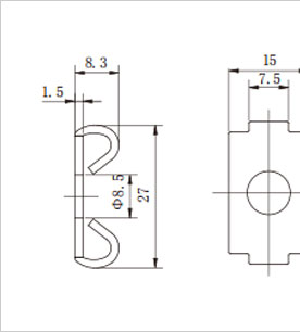 鋁型材彈性連接扣件二維圖1 鋁型材彈性連接扣件二維圖1