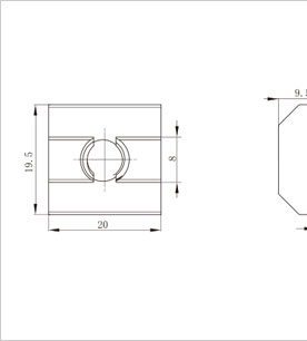 鋁型材專用方形螺母二維圖 鋁型材專用方形螺母二維圖