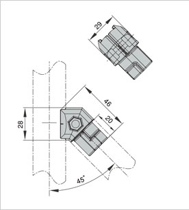 精益管45度內漲連接件二維圖 精益管45度內漲連接件二維圖