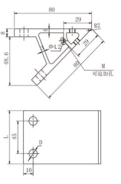 45度鋁型材雙槽角件物理參數 45度鋁型材雙槽角件物理參數